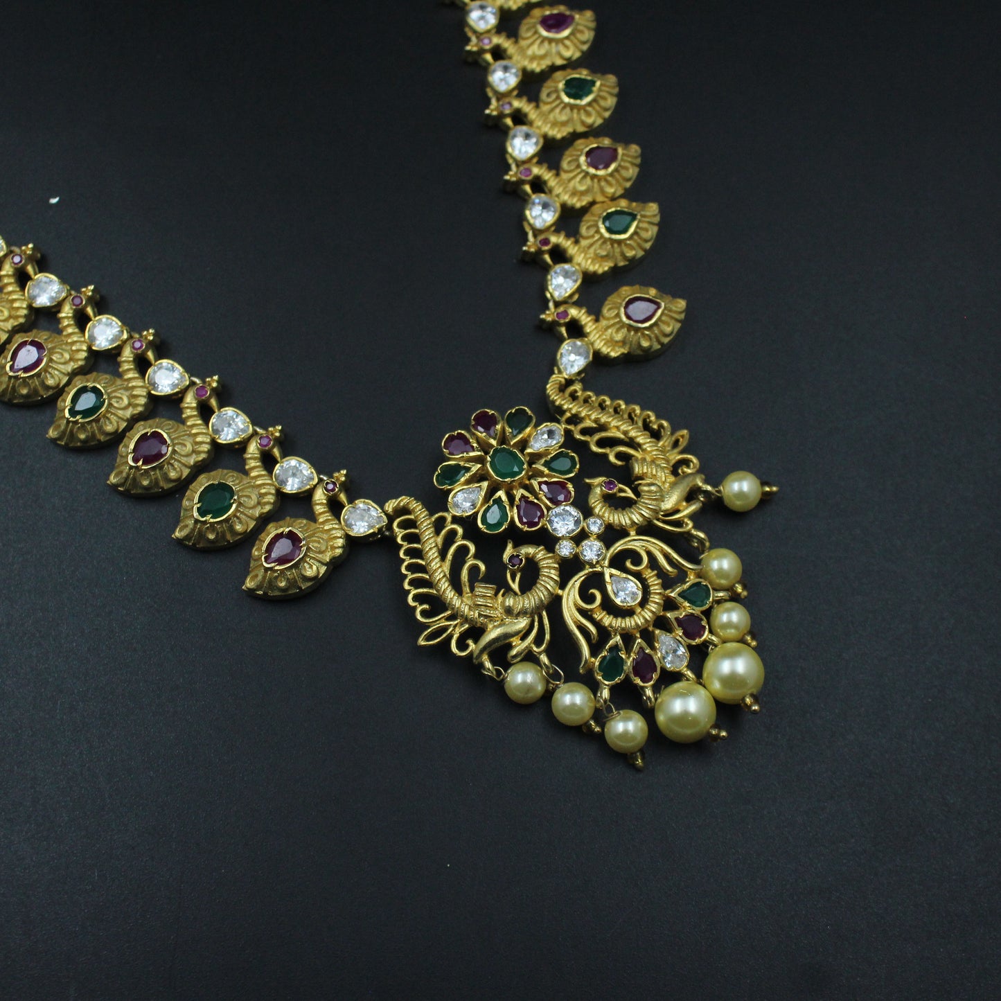 27574  Matte Peacock multi necklace