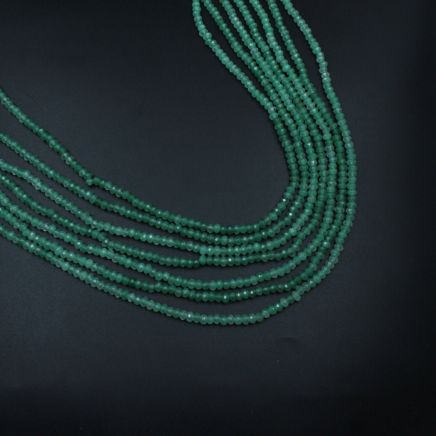 36735 - 7 Lines Onex Green Beads Mala