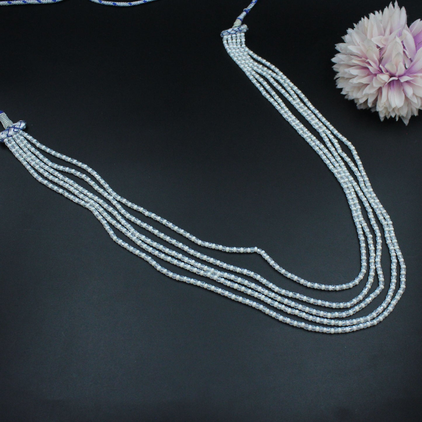 40034 5 lines sugar crystal layers in white color