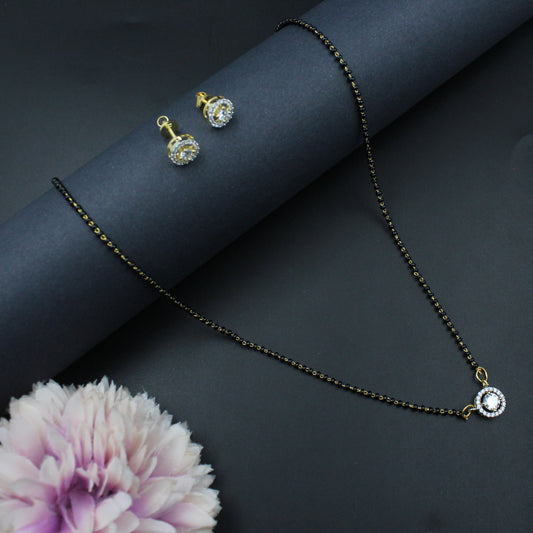 39320 GJ Round Pendent Set With Black Beads