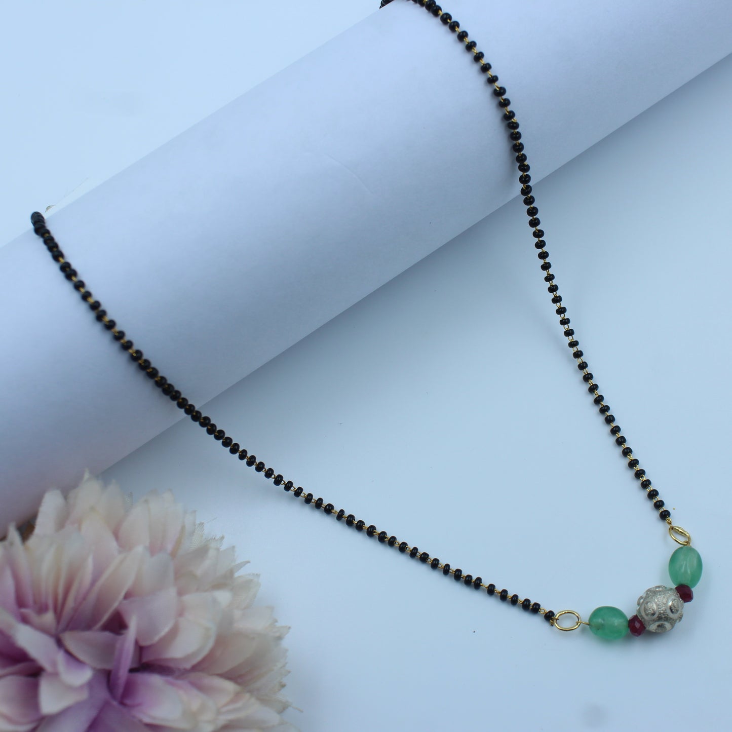 20277 : 1 Line Black Beads Mala