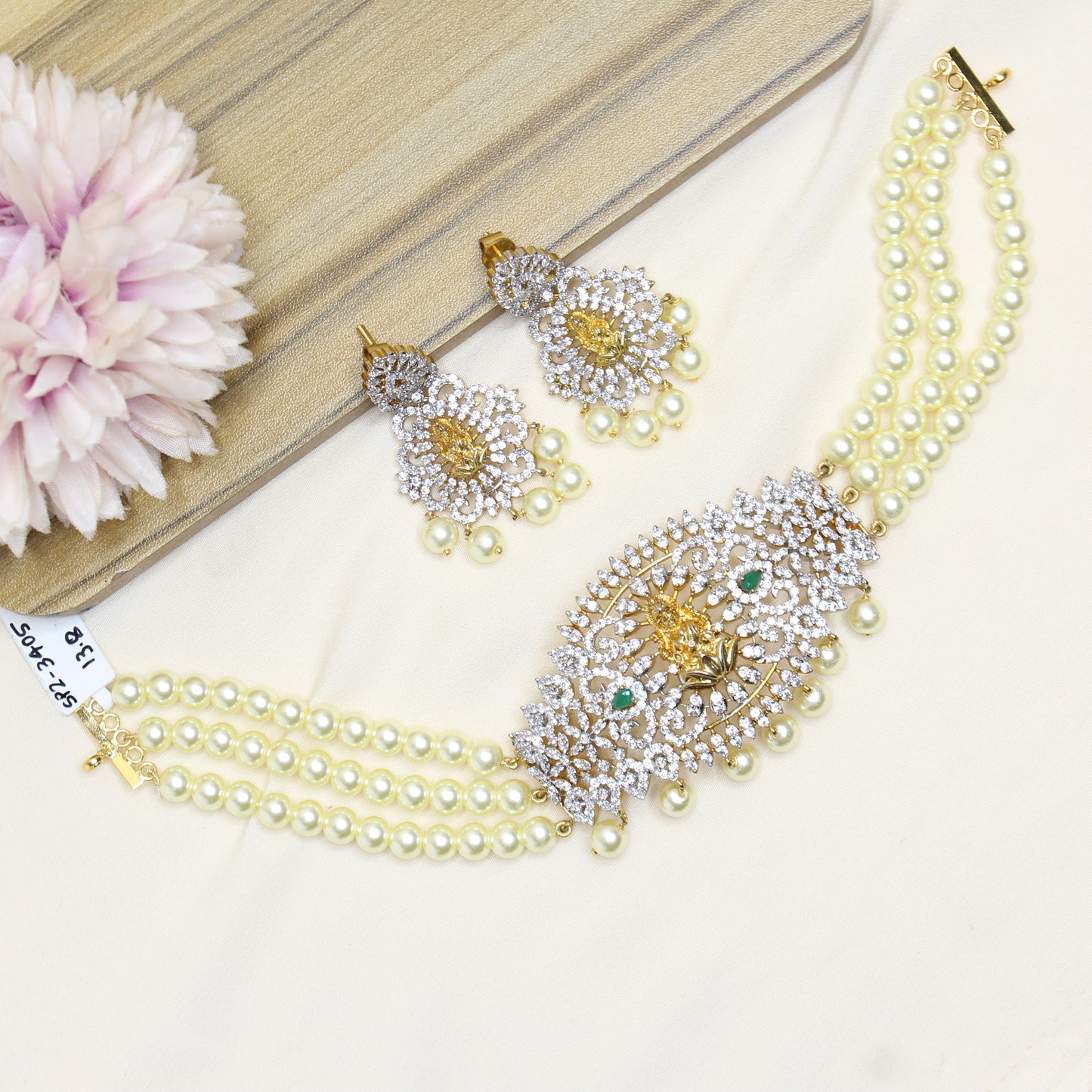 3405 Laxmi CZ Pearl Choker
