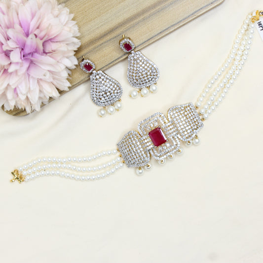 3399 Ruby CZ Neck Choker