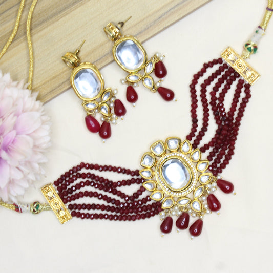 11384 Kundan Choker Marron