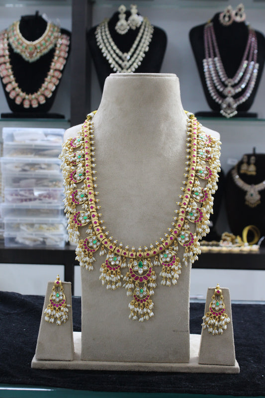 41694 Jadau guttapusalu long necklace