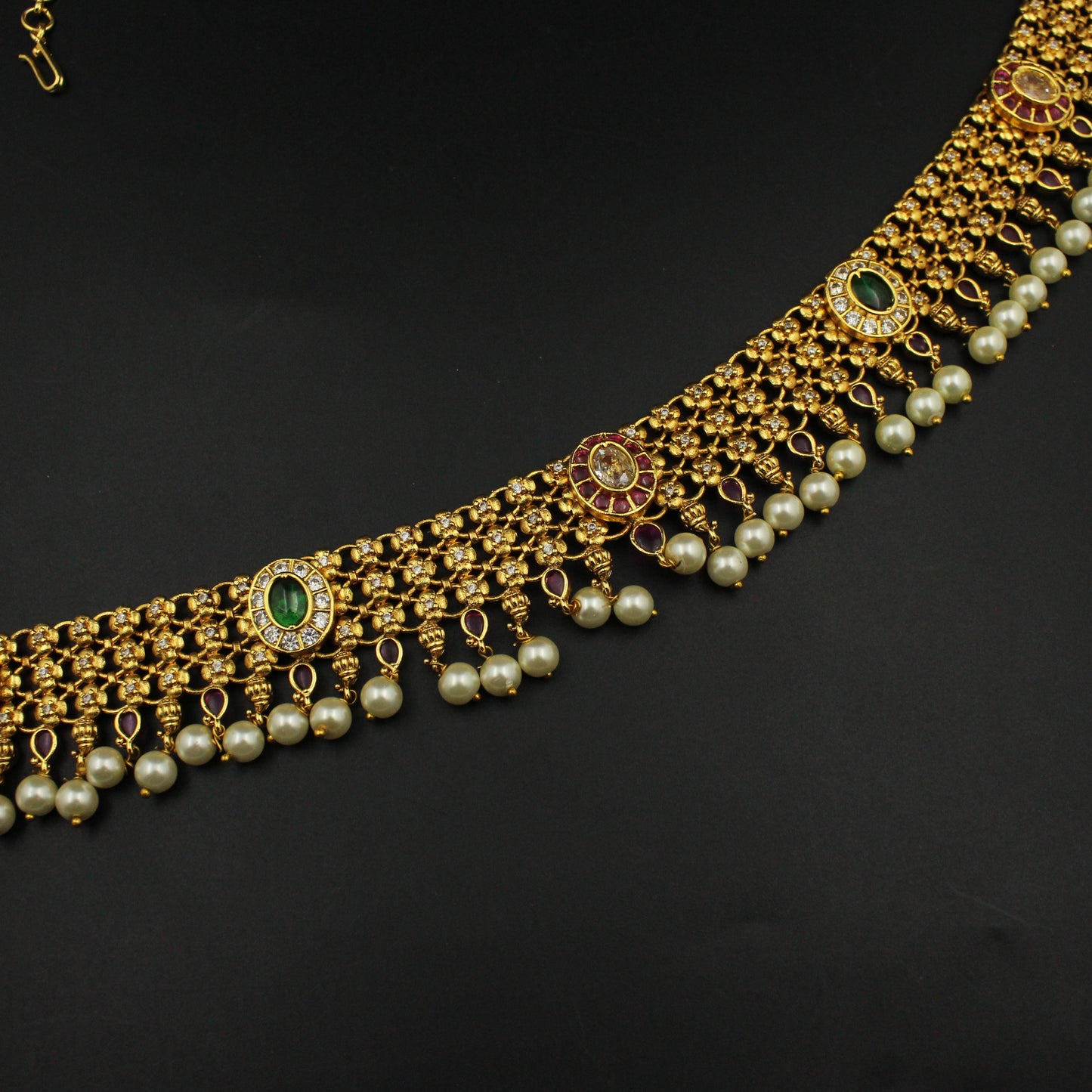 41412 Nakshi Multi Stone Chain Vaddanam - Waist Size 39-49