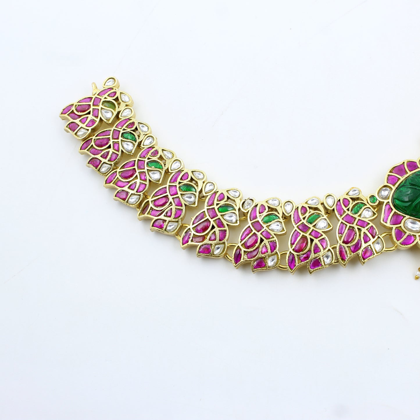41418 Jadau Peacock Short Necklace