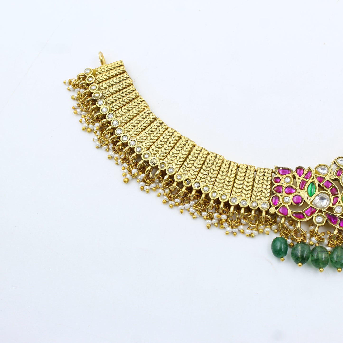 41416 Jadau Flexible Peacock Necklace