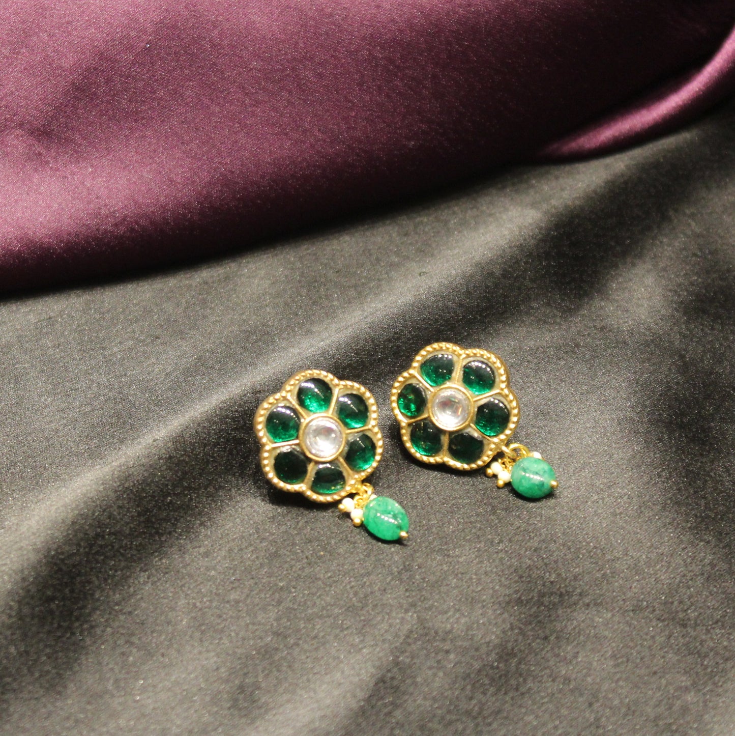 Jadau flower studs