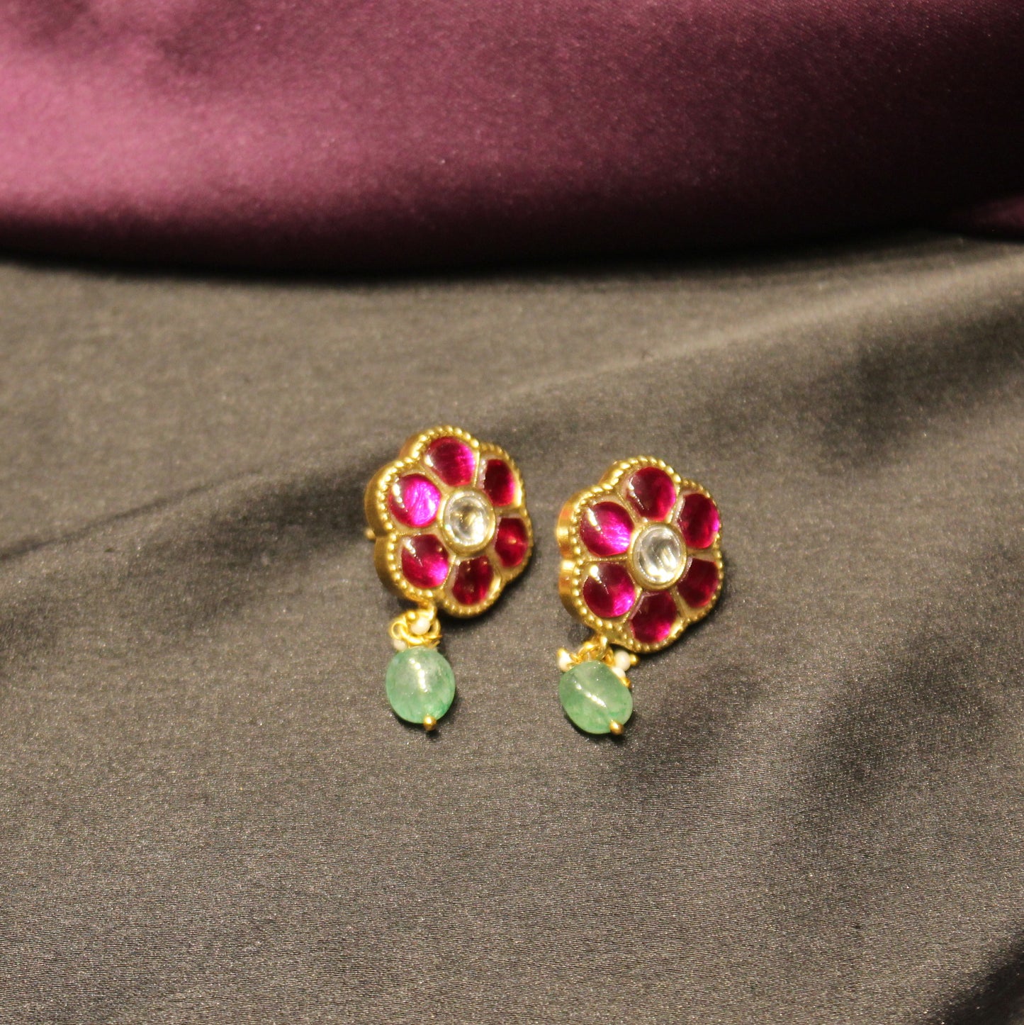 Jadau flower studs