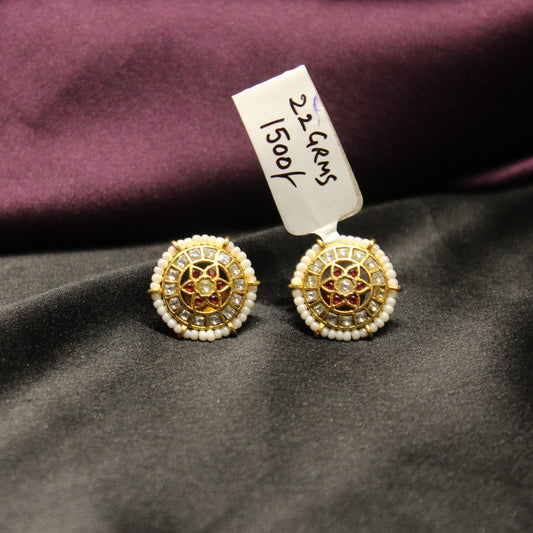 Jadau flower studs 28386