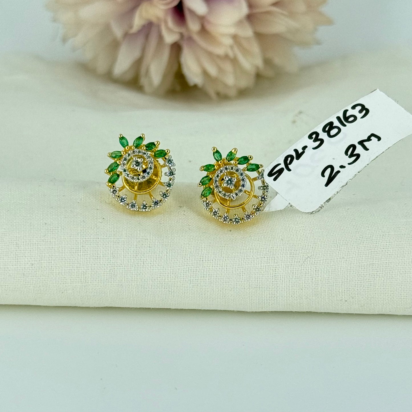 38163  Crimson Bloom Studs