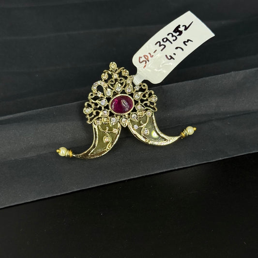 39352 Tiger nail Ruby stone oval pattern