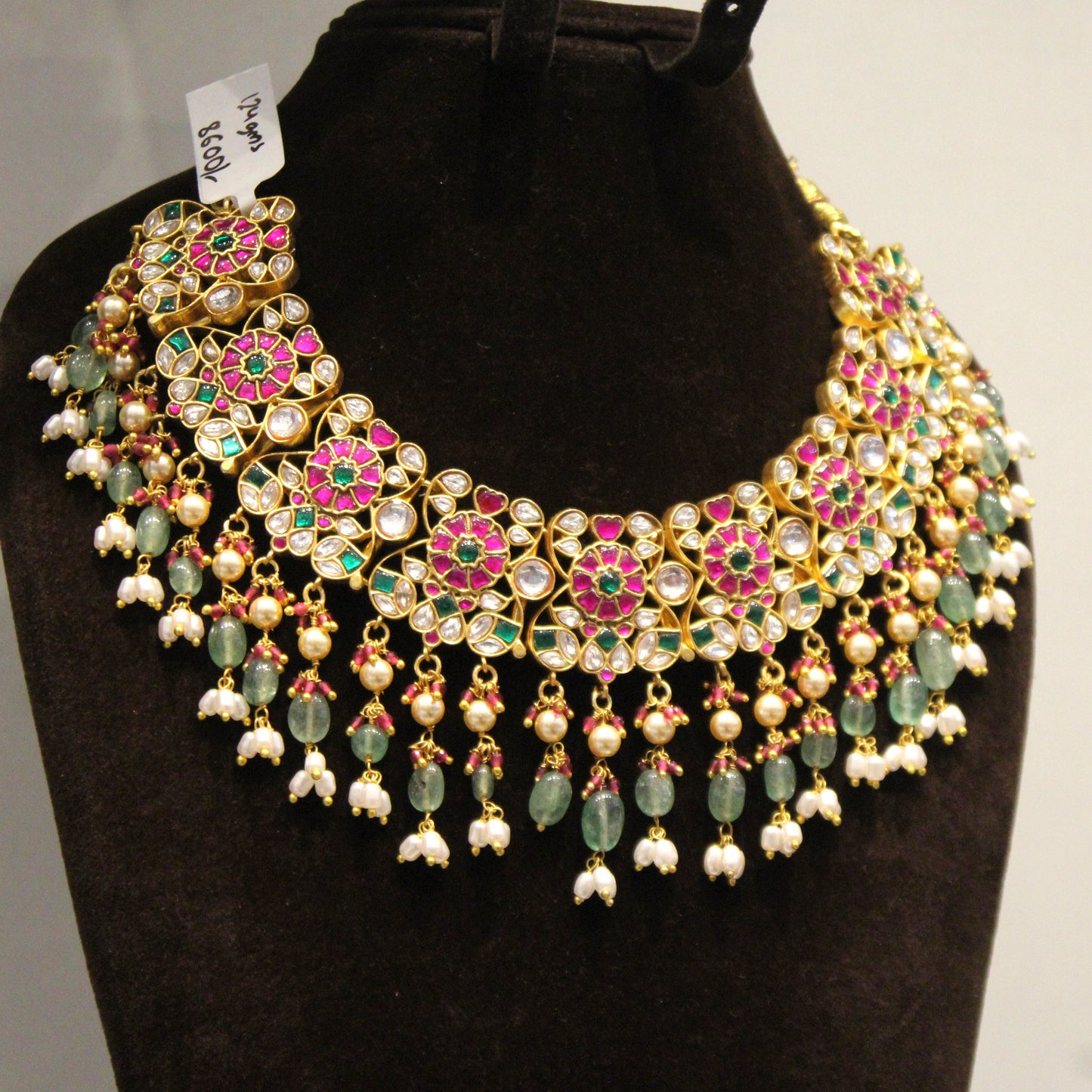 33998 Jadau necklace with russian beads