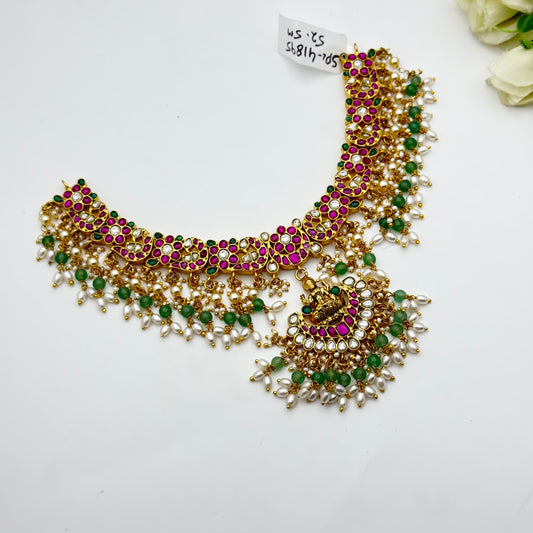 41895 Jadau laxmi locket necklace