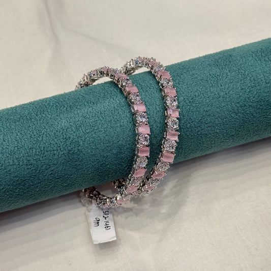 1461 platinum pink stone bangle