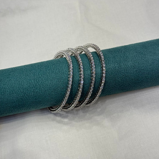 39920 platinum full white 4 bangles