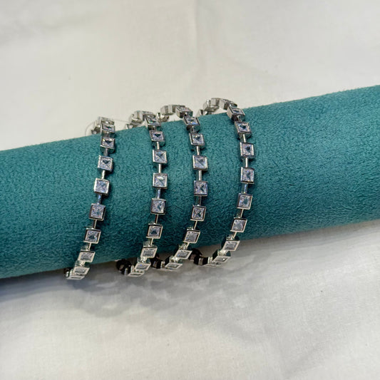 18350 platinum square stone 4 bangles