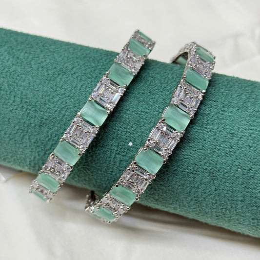 1512 platinum mint green colour bangle