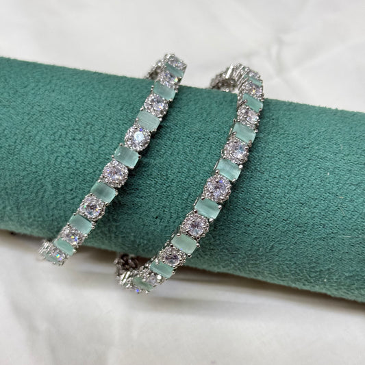 1459 platinum mint green bangle