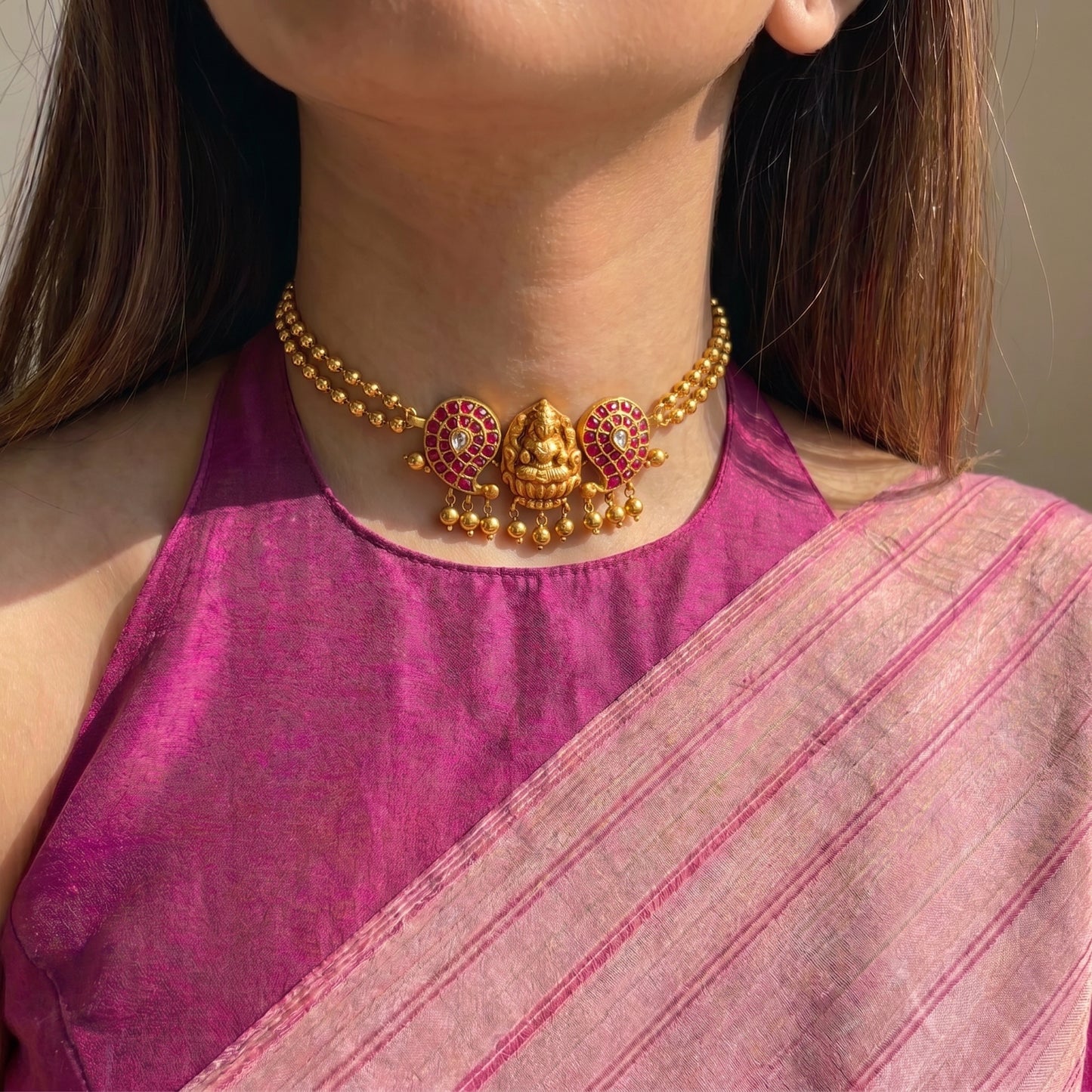 Jadau laxmi choker