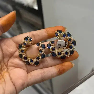 11450 Gold polish blue color studs