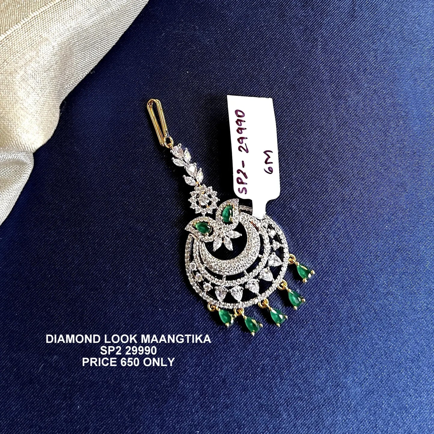 Diamond look chand design maangtika 29991