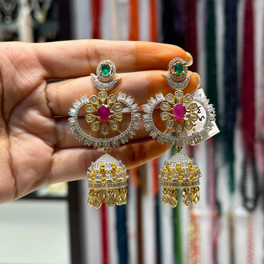 Diamond multicolor jhumki