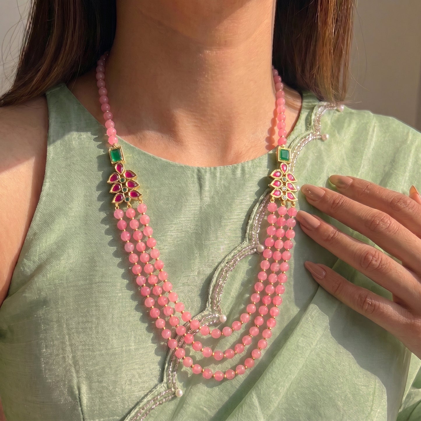Pink beads mala