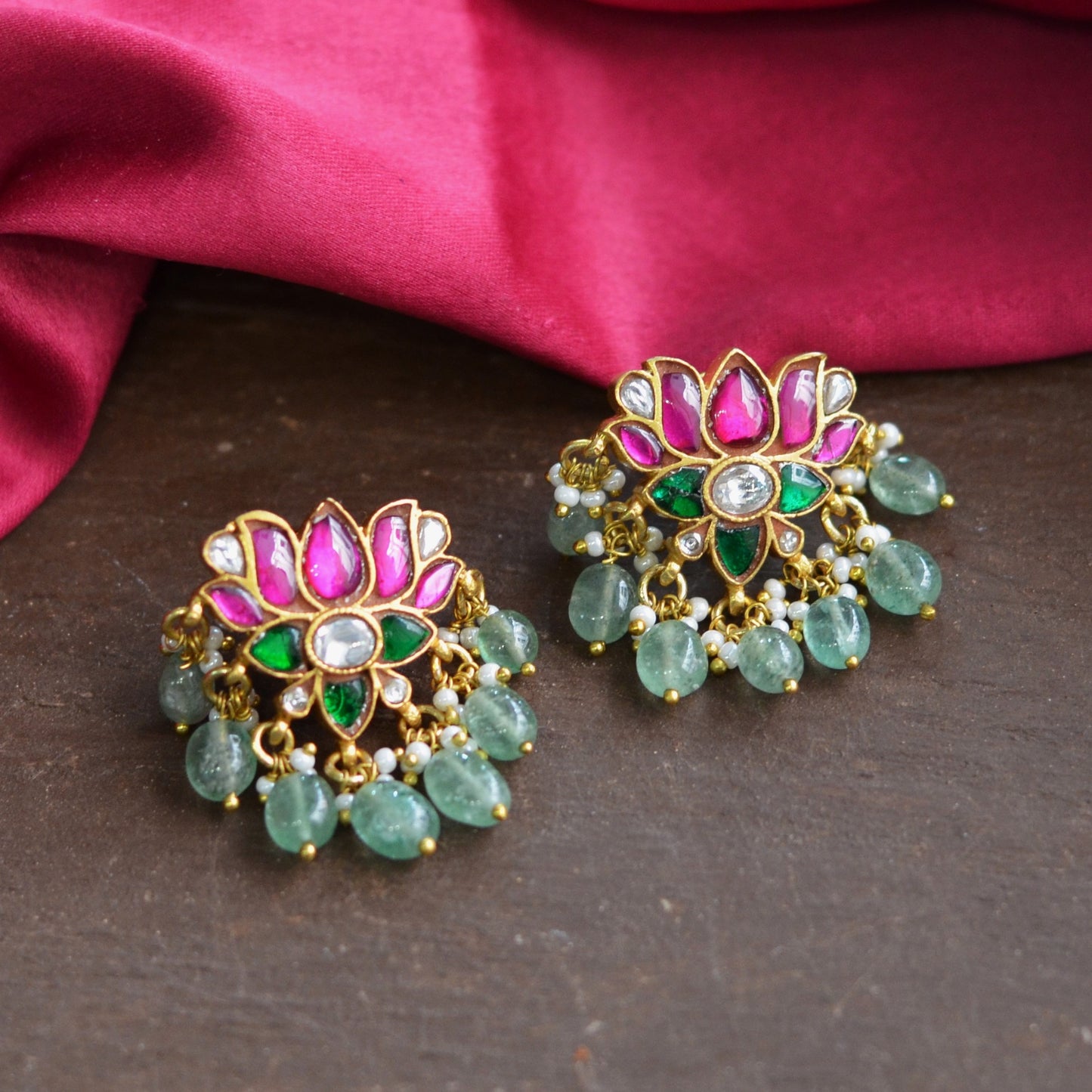 Jadau lotus studs 33113