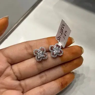 Platinum finishing Floral Design small studs