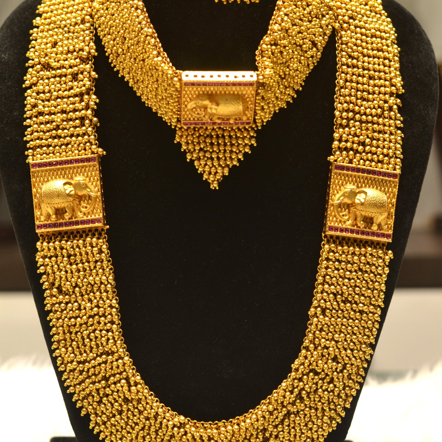 Gold Balls Gutta pusalu Combo Necklace 6700