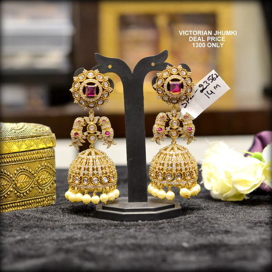 Victorian 3 step Jhumki with screwback 23562