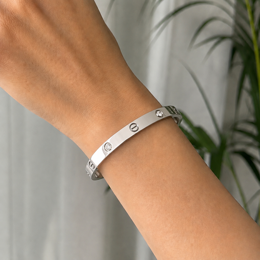 Stylish Silver Plated Kada Anti Tarnish