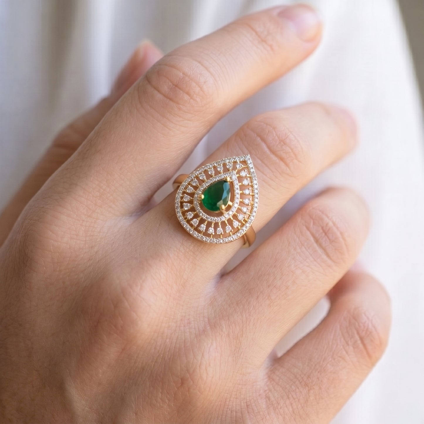 41724 GJ Ruby AD Adjustable Finger Ring