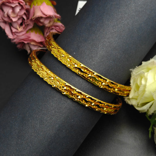 34524 Gold polish 2 pcs bangle
