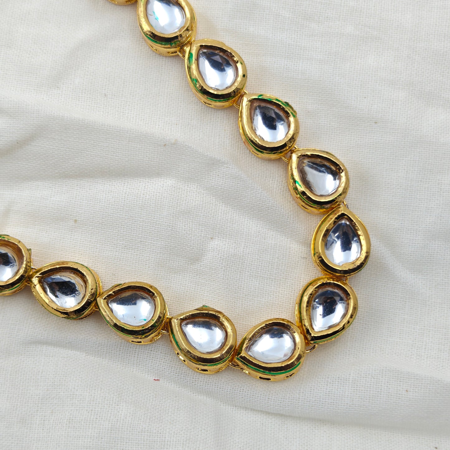 22525 Mennakari Kundan long simple necklace