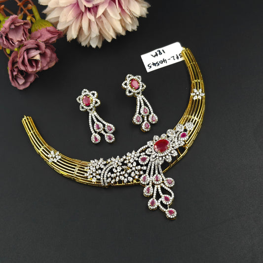 40545  GJ kante in ruby stone with screw back earrings