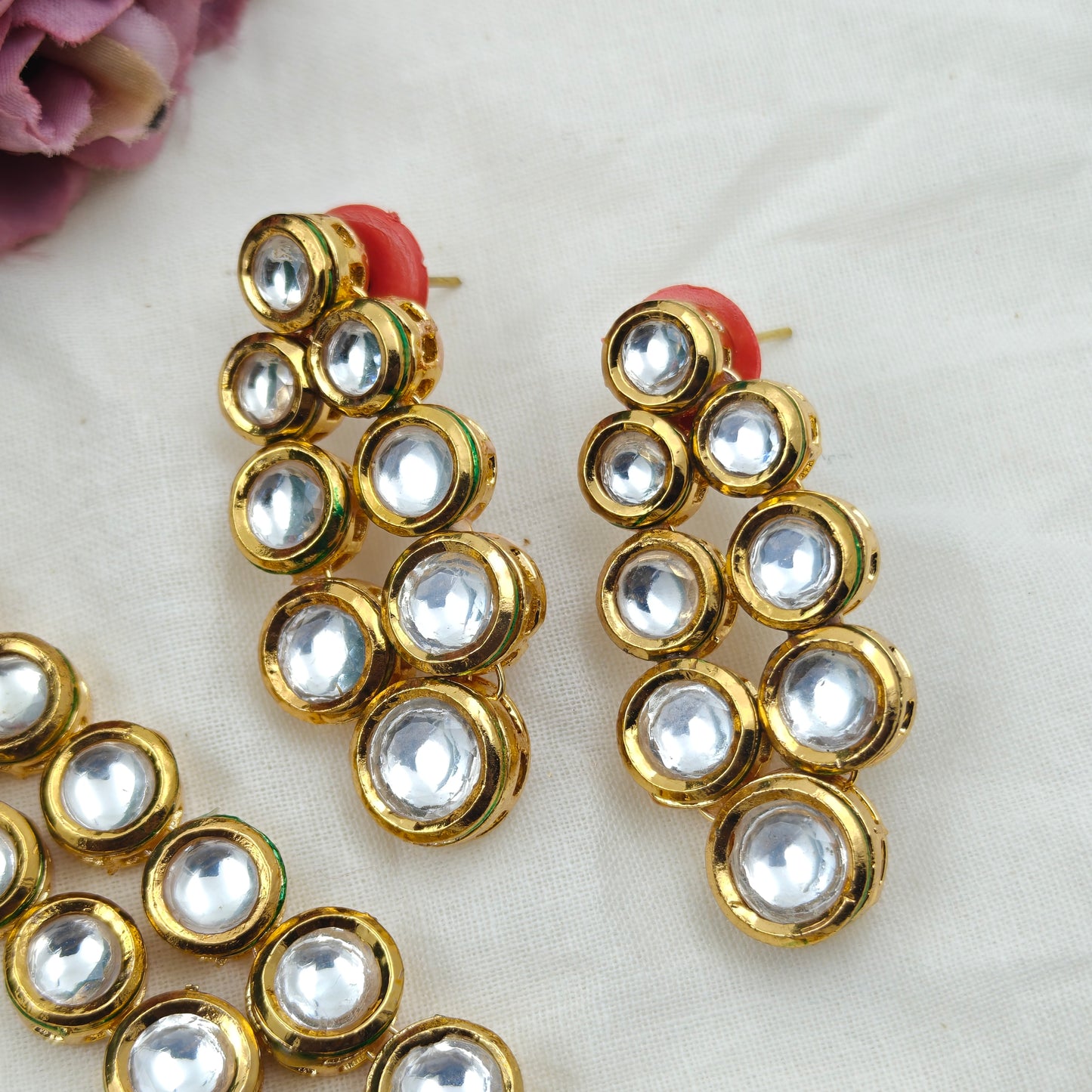 16869 Mennakari Kundan short necklace without beads