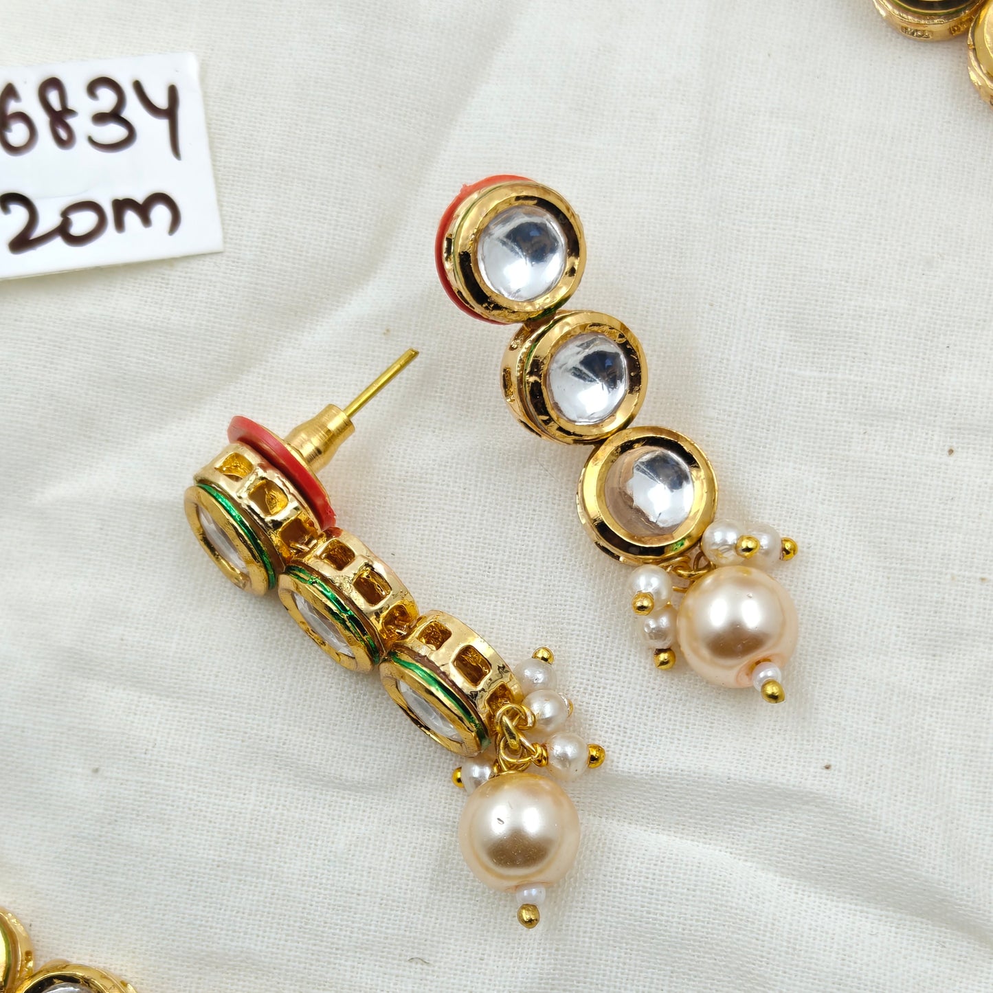 16834 Mennakari Kundan single line necklace