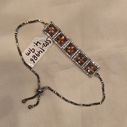 14986 Radium polish light orange stone chain bracelet