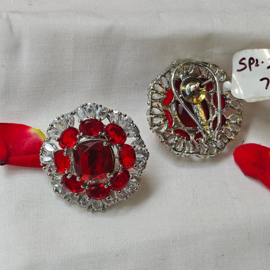 27505 platinum red studs