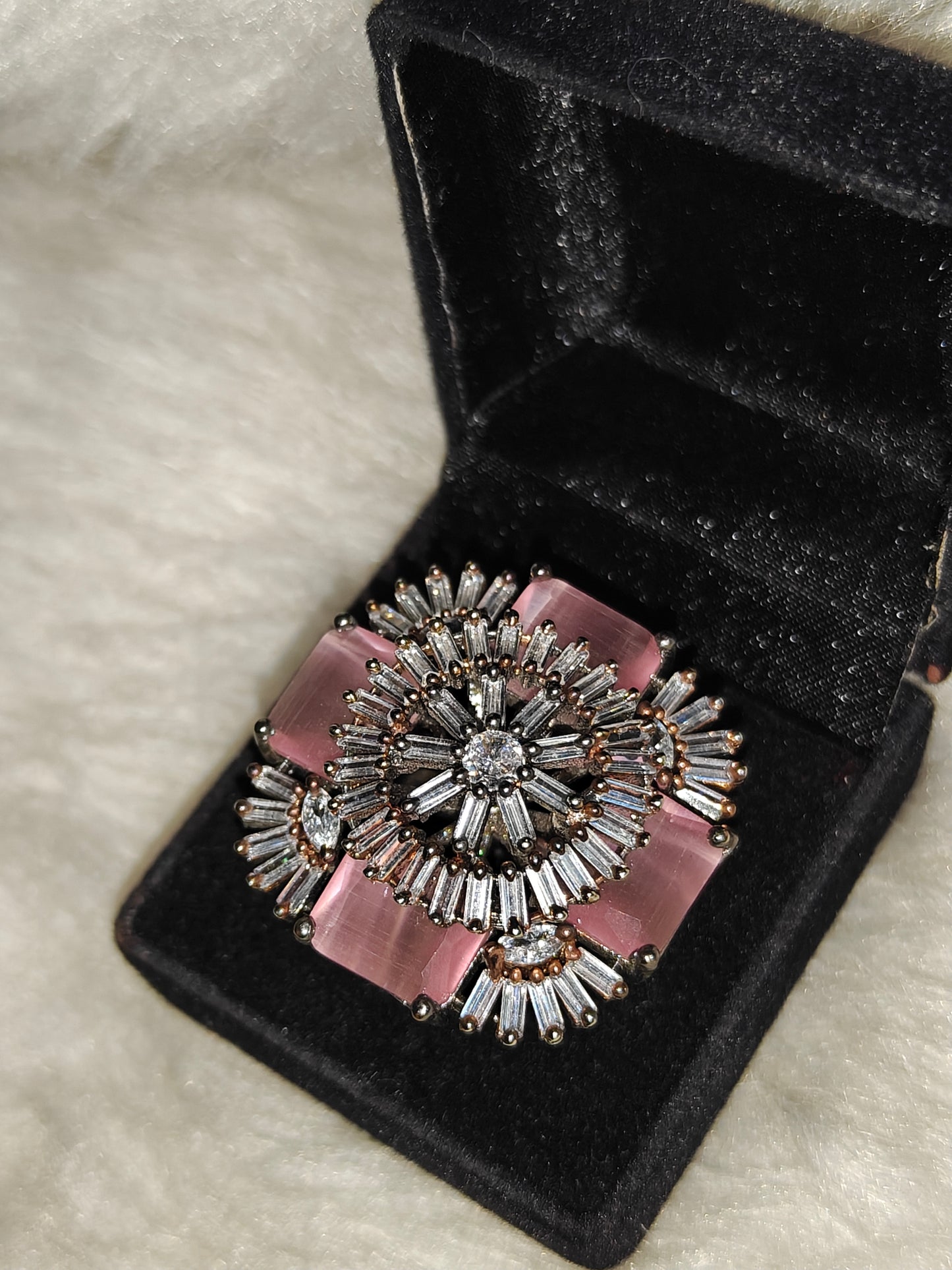 16420 platinum black polish finger ring