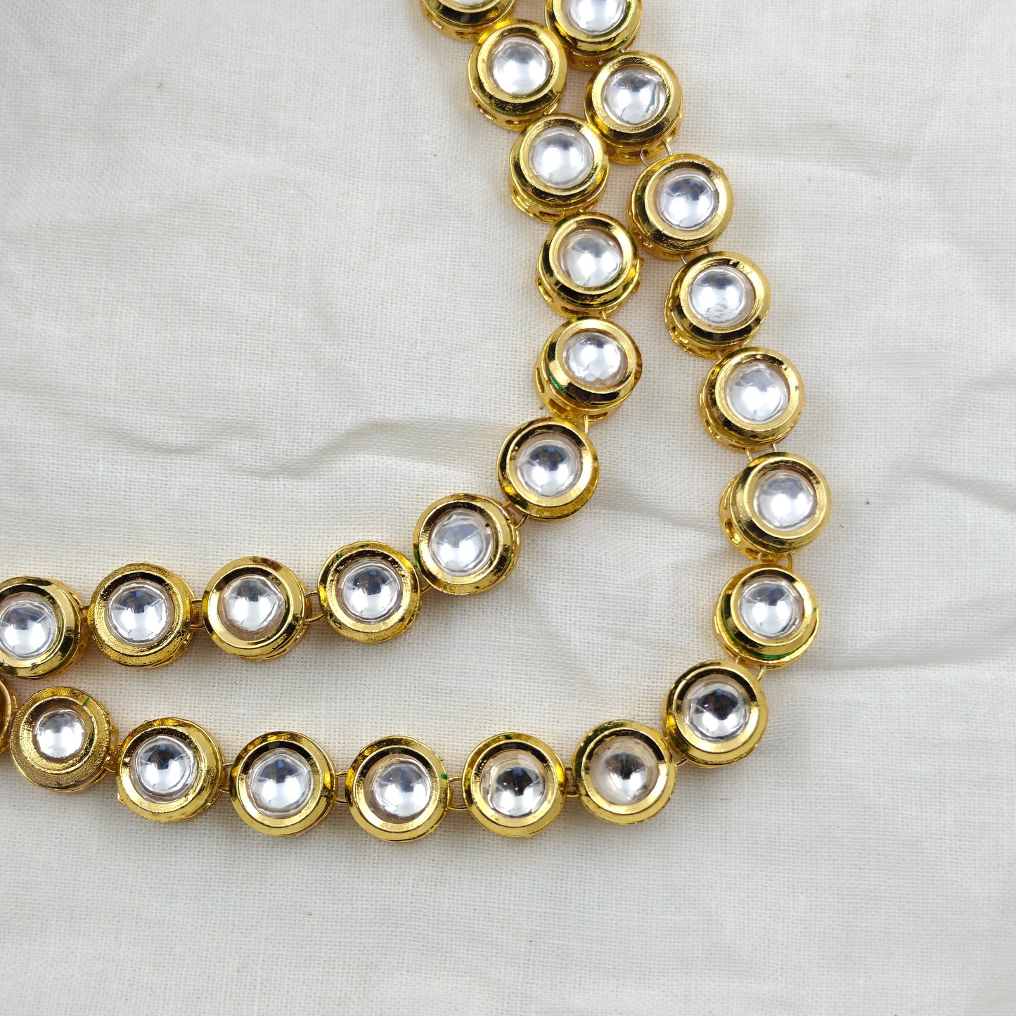 11945 Mennakari Kundan 2 Layers Necklace