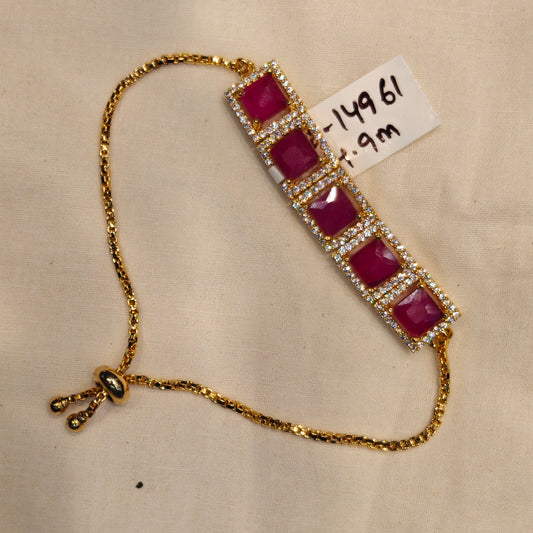 14960 / 14961 gp pink stone chain bracelet