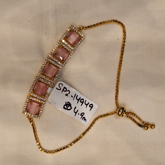 14949 / 14952 gp light pink stone chain bracelet