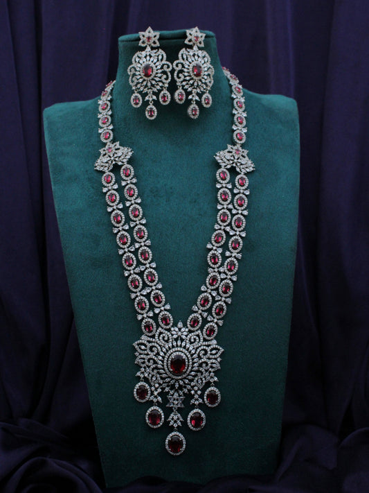 9091 Regal Ruby Diamond Necklace Set