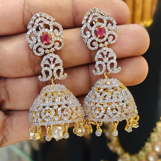 35466 GJ Ruby stone jhumki
