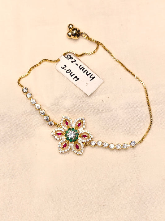 4439 / 4444 cz flower chain bracelet