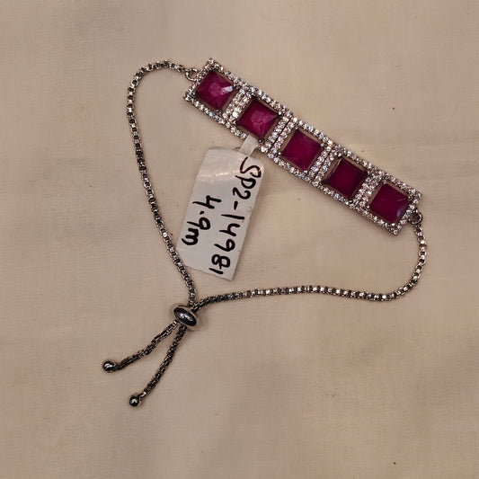 14980 / 14982 Radium polish pink stone chain bracelet